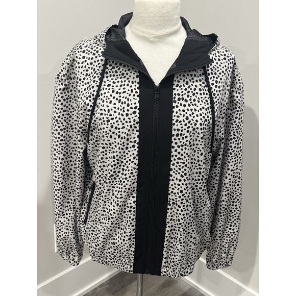 Lou & Grey Leopard Print Dotted Light Windbreaker Jacket Women's XS (generous) - Picture 1 of 11